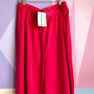 ASOS hot pink wide leg satin pants